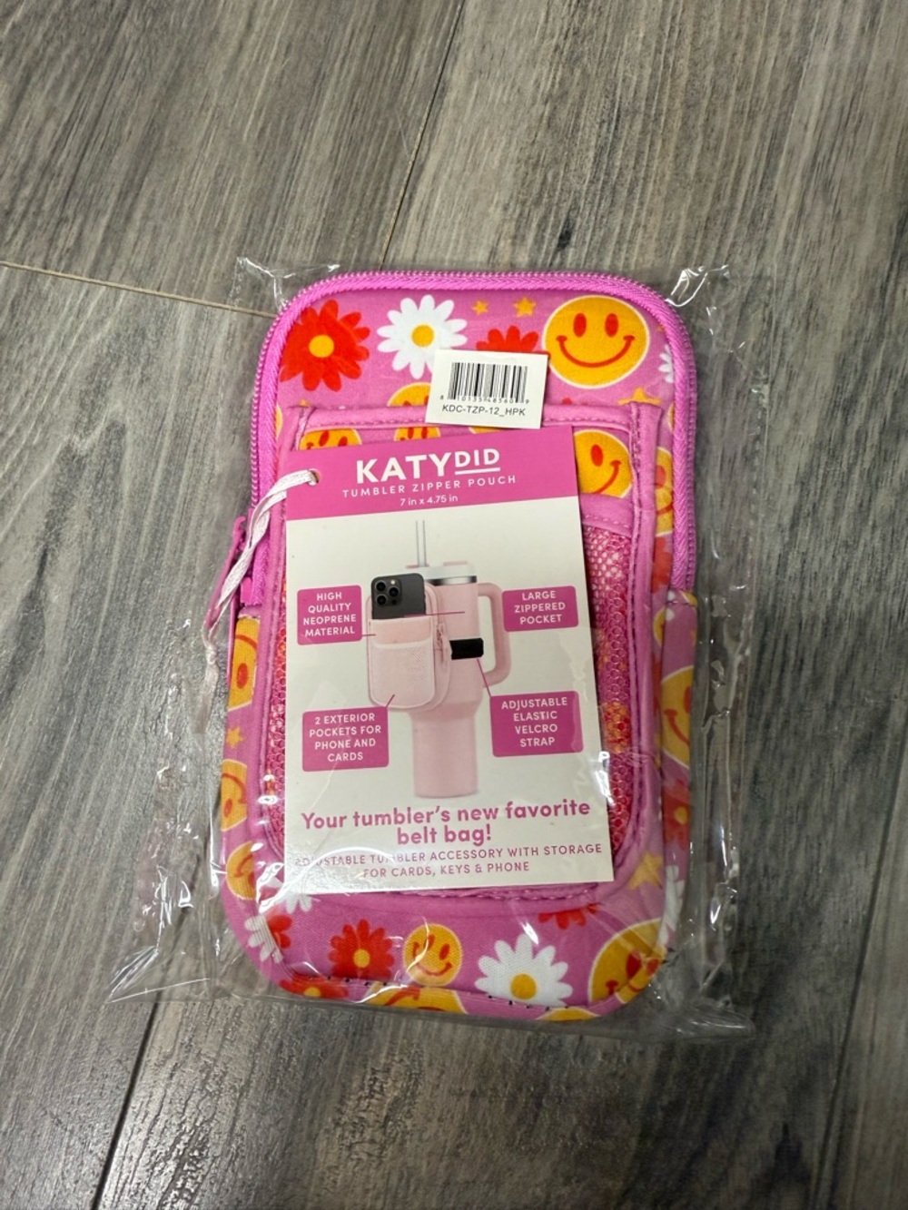 Katydid Smiley Floral Tumbler Zipper Pouch